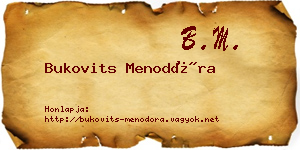 Bukovits Menodóra névjegykártya