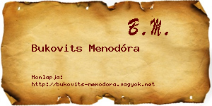 Bukovits Menodóra névjegykártya