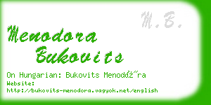 menodora bukovits business card